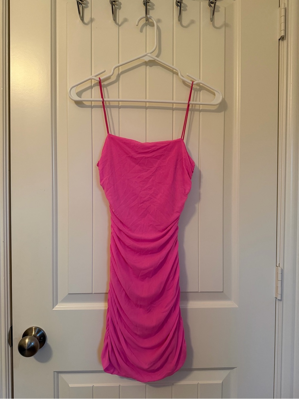 Princess Polly Hot Pink Ruched Mini Dress